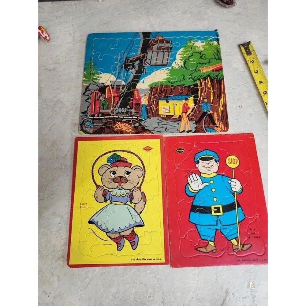 Vintage kids puzzles  set of 3